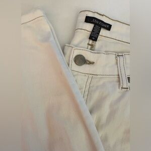 EILEEN FISHER MADE IN USA Jeans Sz  10 33x27” Straight Ankle Tapered Hem Stretch